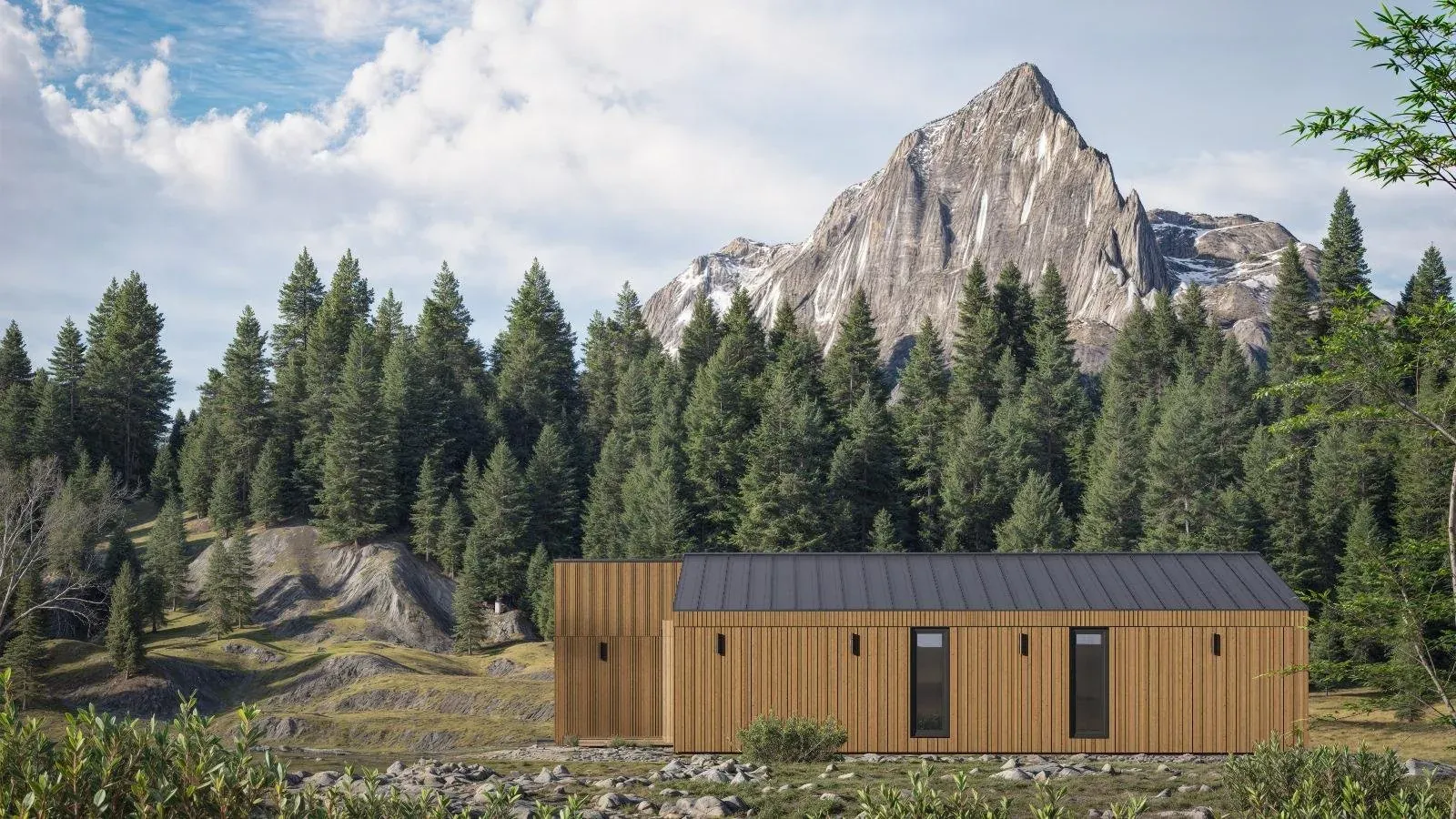 Bouw Art moduļu māja Aarhus ziemeļu ainavā